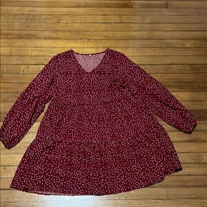 Redish Orange Polka Dot Dress